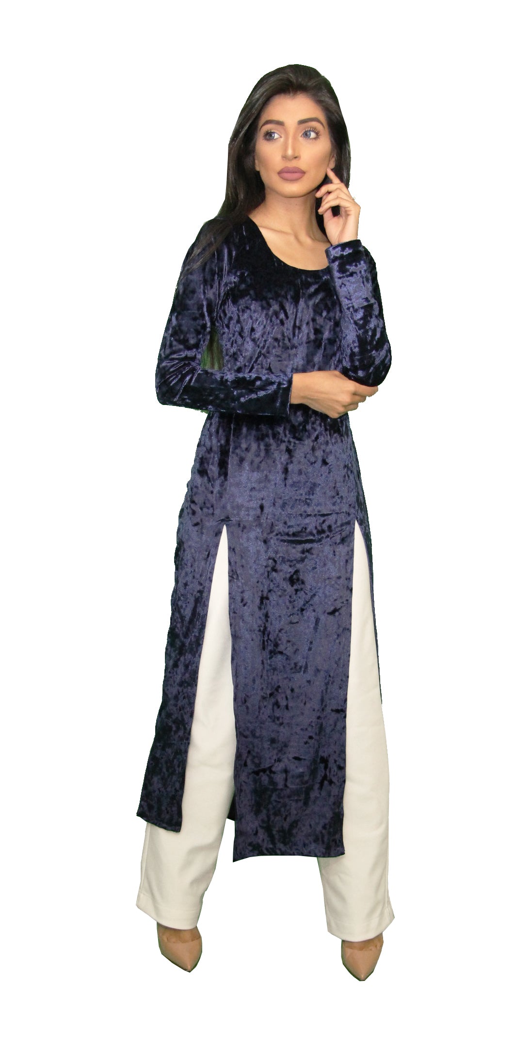 Maya Navy Velvet Trouser Suit