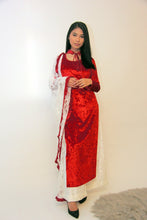 Load image into Gallery viewer, Rania Red Velvet Trouser Suit

